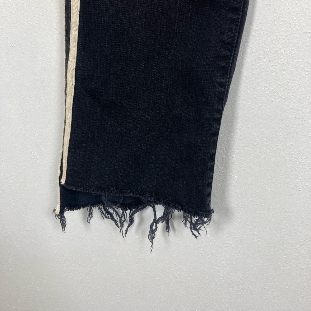 MOTHER The Insider Crop Step Fray Denim Jeans In Guilty Racer Size 30 Black - Picture 6 of 16